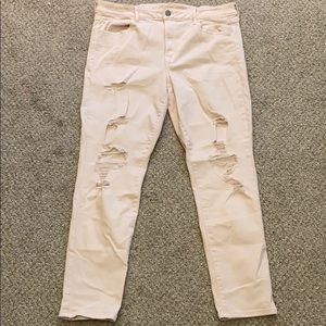 AEO blush distressed hi-rise jeggings 18R